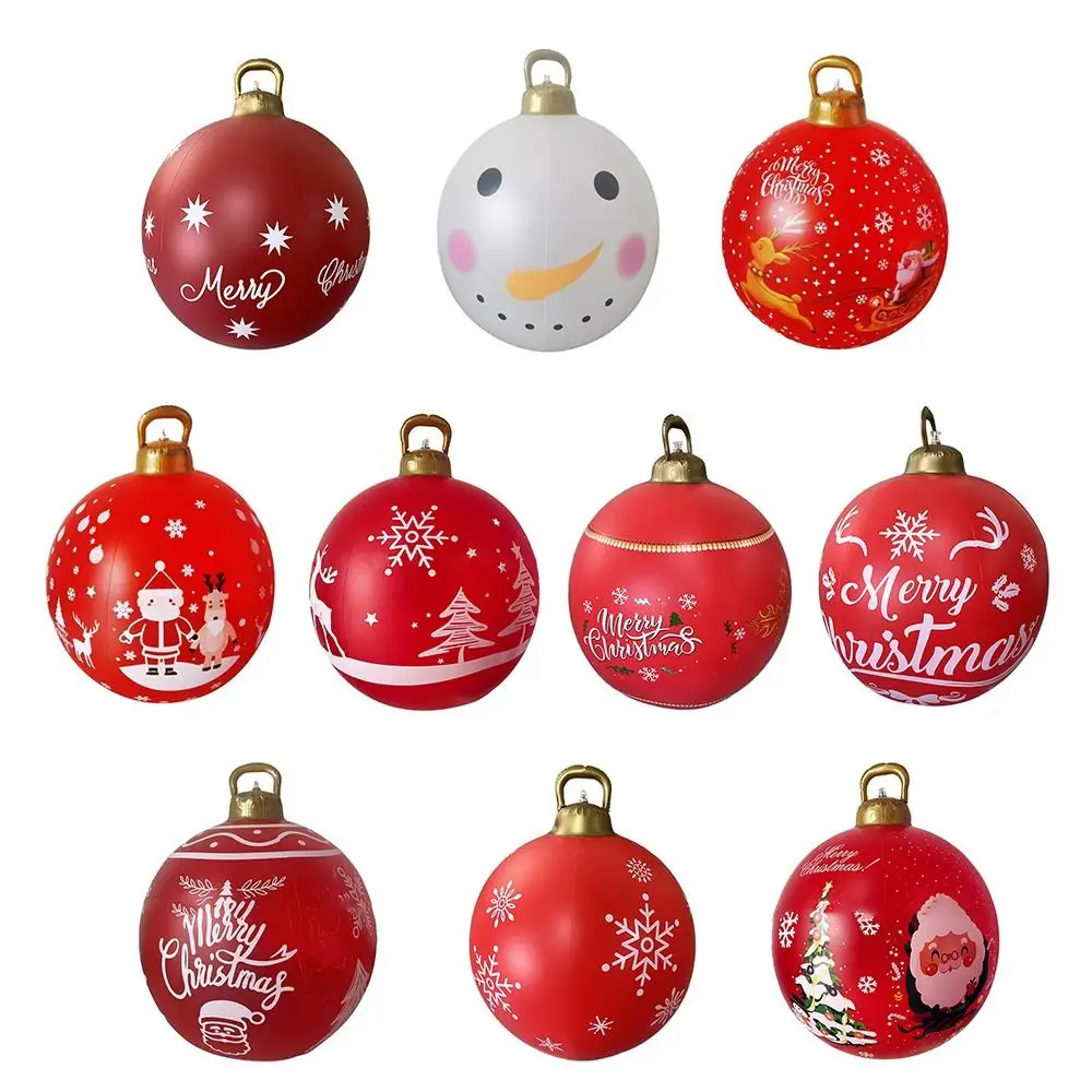 

Giant 60cm Inflatable Balloons Decoration With Handle Christmas Ball without Light Giant Inflatable Ball Christmas