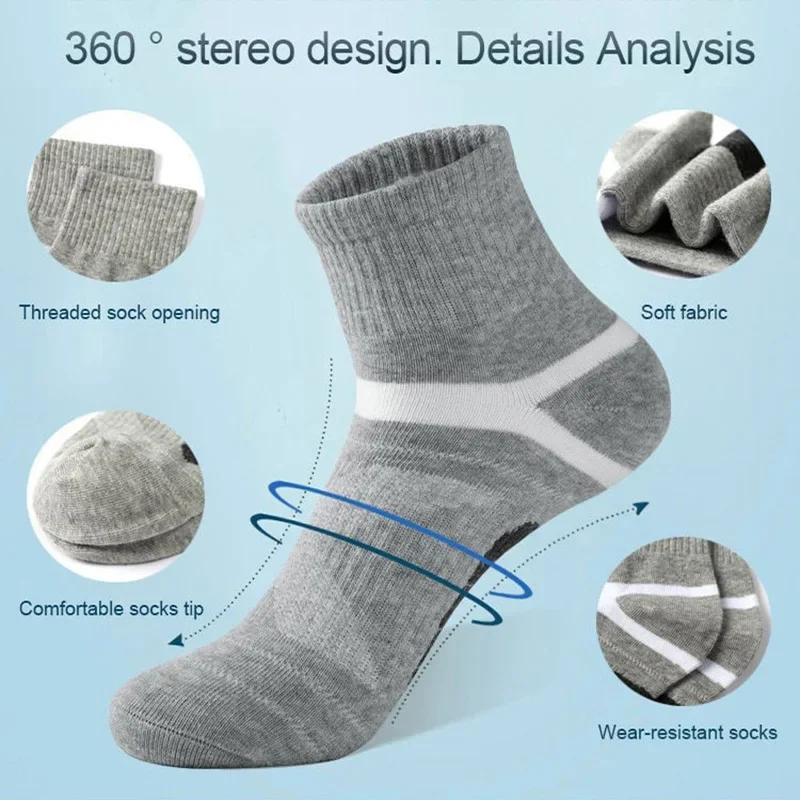 زوج واحد من الجوارب الرياضية للرجال متوسطة الطاقم ماصة للعرق، جوارب مريحة قابلة للتنفس لتدريب كرة السلة، والجري والأنشطة الخارجية