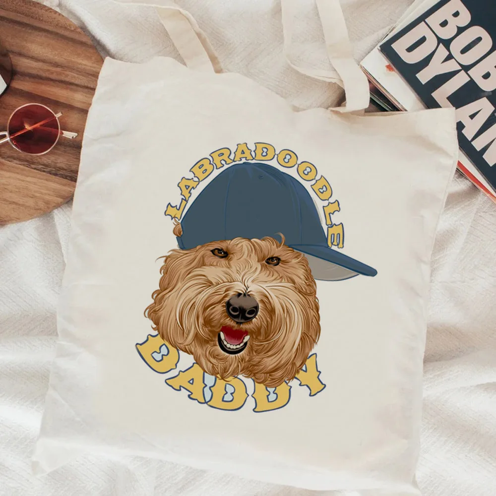 Labradoodle shopping bag bolsa bolsas de tela grocery eco canvas reusable bag tote jute sacola bolsas reutilizables sac toile