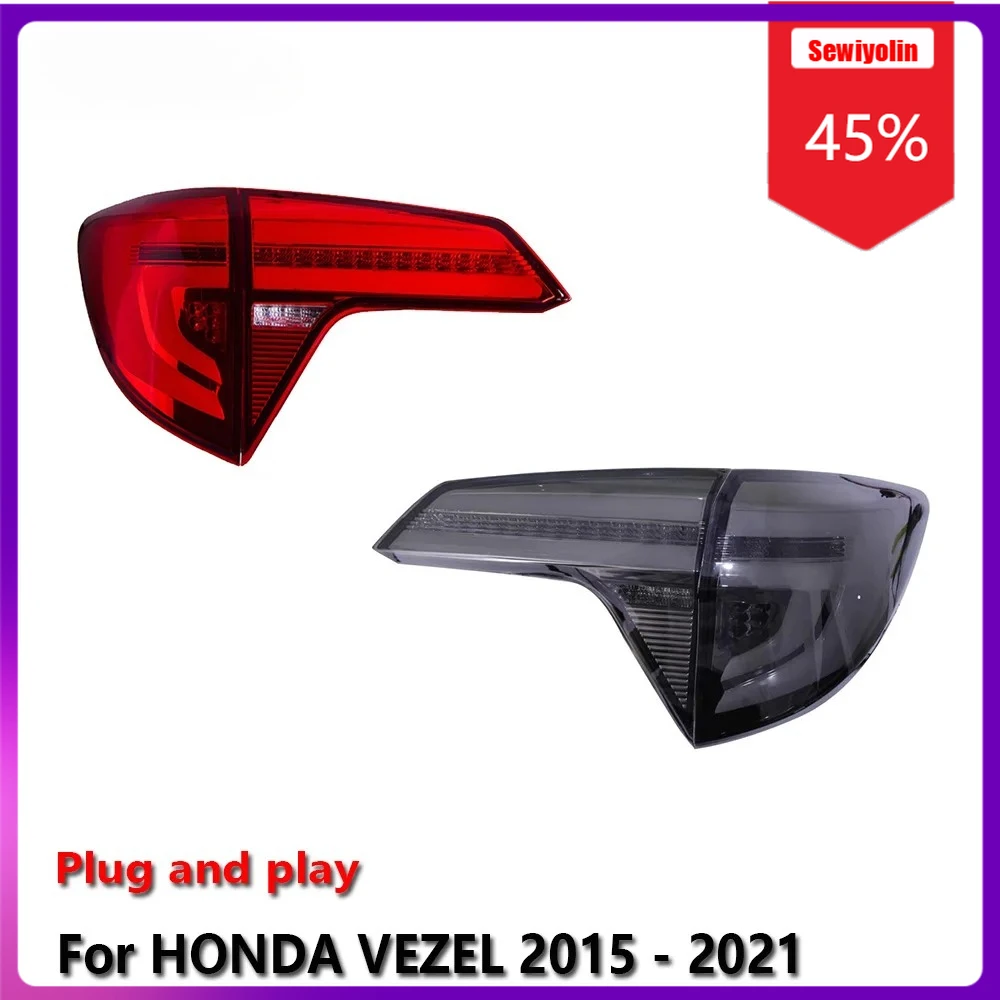 

Sewiyolin автомобильные светодиодные фонари задний фонарь в сборе для HONDA VEZEL 2015-2021 авто противотуманные фары DRL тормозной указатель поворота