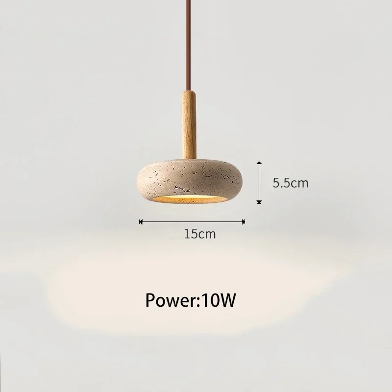 TAONUANSHU Kleine Nachttisch-Pendelleuchte, Travertin, Bar, Heimdekoration, kreative Stein-Sabi-Innenlampe, Licht für Wohnzimmer, Schlafzimmer 3