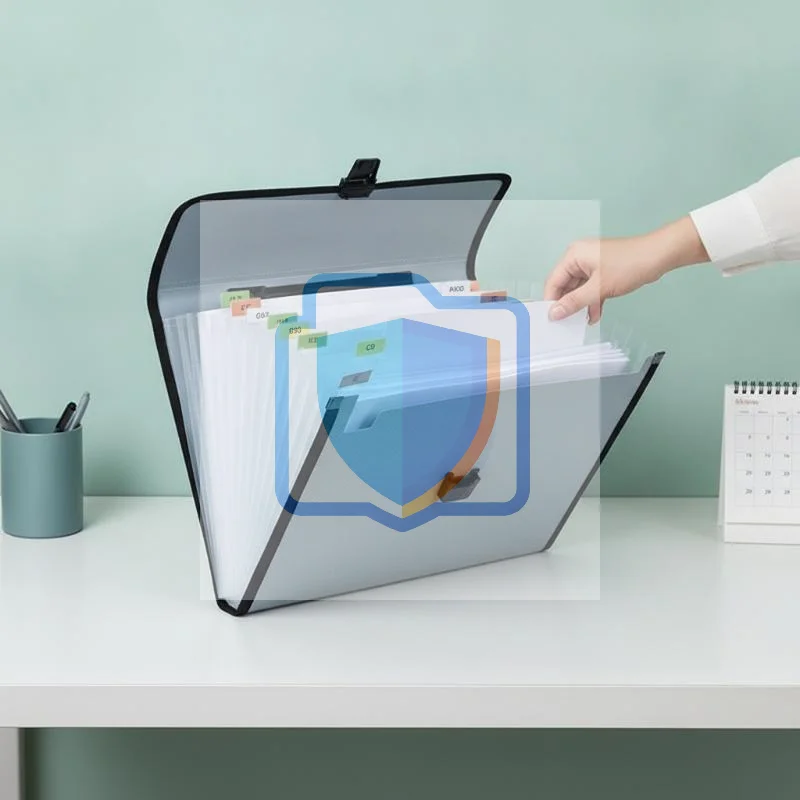 

Long Document Organizer Portable Accordion Bag Expandable Multi Layer Business Office Folder Combo Pack