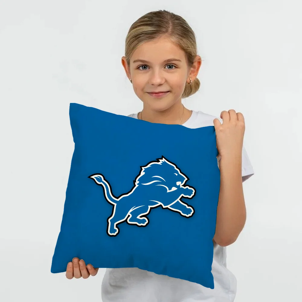 Cushion Cover Pillow Cover Pillowcase Cover for Pillow Fundas De Cojines Detroit L-lions Room Decorating Items Sleeping Pillows