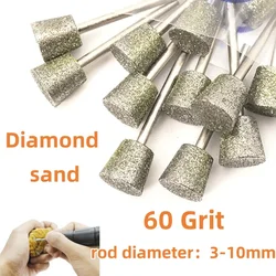5/10/30pcs C7 Diamond Grinding Head 60 Grit Inverted Trapezoid K5 Burr Grinding Engraving Bit Jade Stone Peeling Polishing Bits