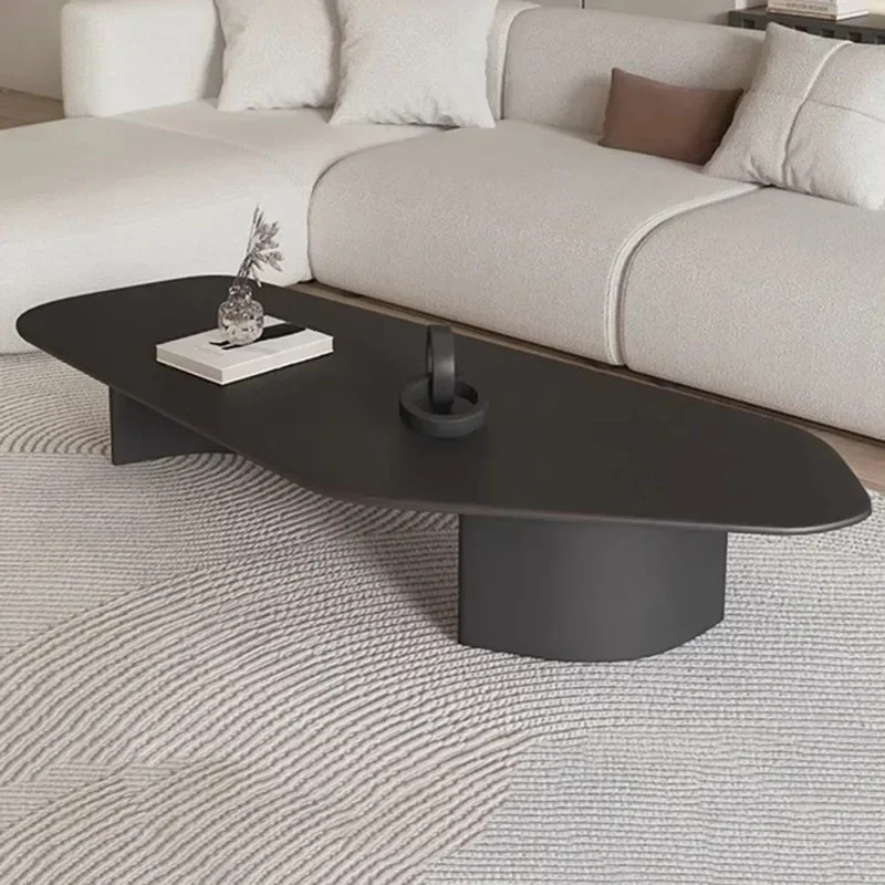 

Black Irregular Low Marble Nordic Table Apartamento Mesa Auxiliar Furniture