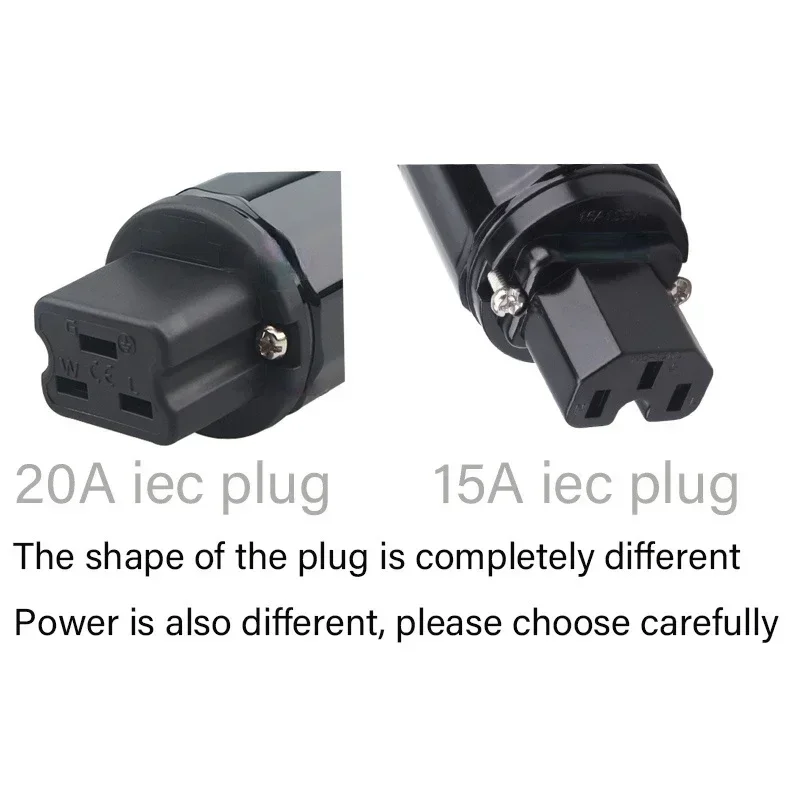 WEL توقيع PSS كابل الطاقة الفضي 15A 20A أمبير C15 C19 IEC موصل HiFi الصوت خط الحبل