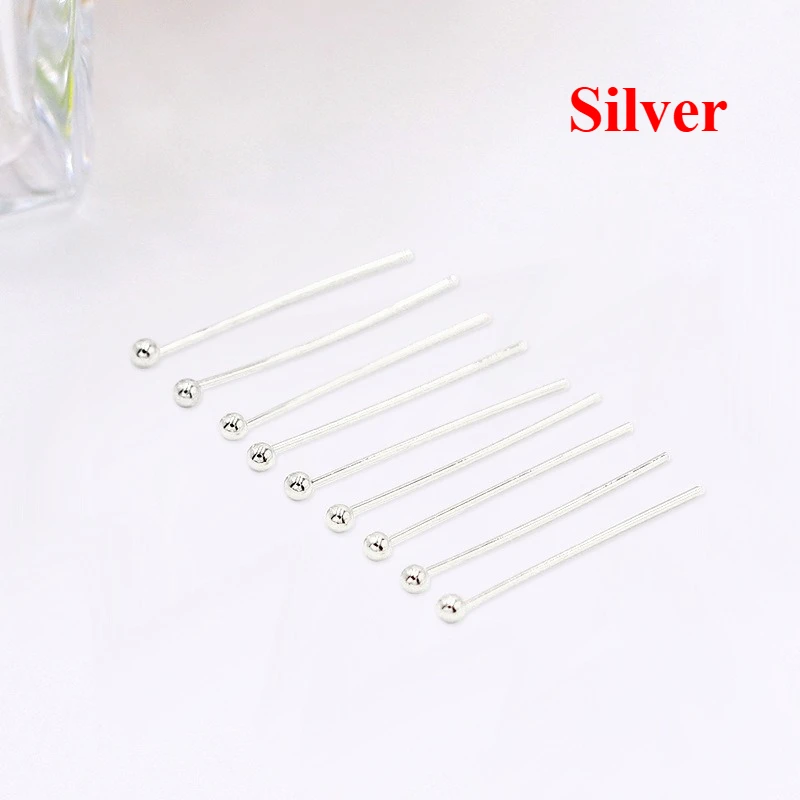 100 teile/los 925 Silber Kugel Kopf Pins DIY Handwerk Perlen Charms Ohrring Armband Schmuck Machen Ohrringe Zubehör Liefert
