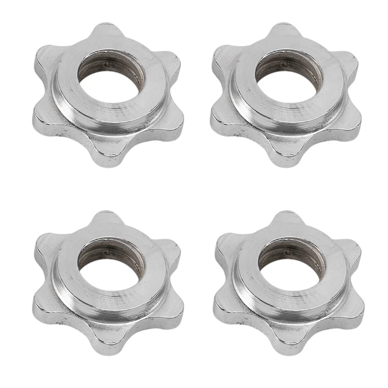 4Pcs 25Mm Dumbbell Rod Nut,Spinlock Collars For Plating Barbell Dumbbell Weight Lifting Accessories