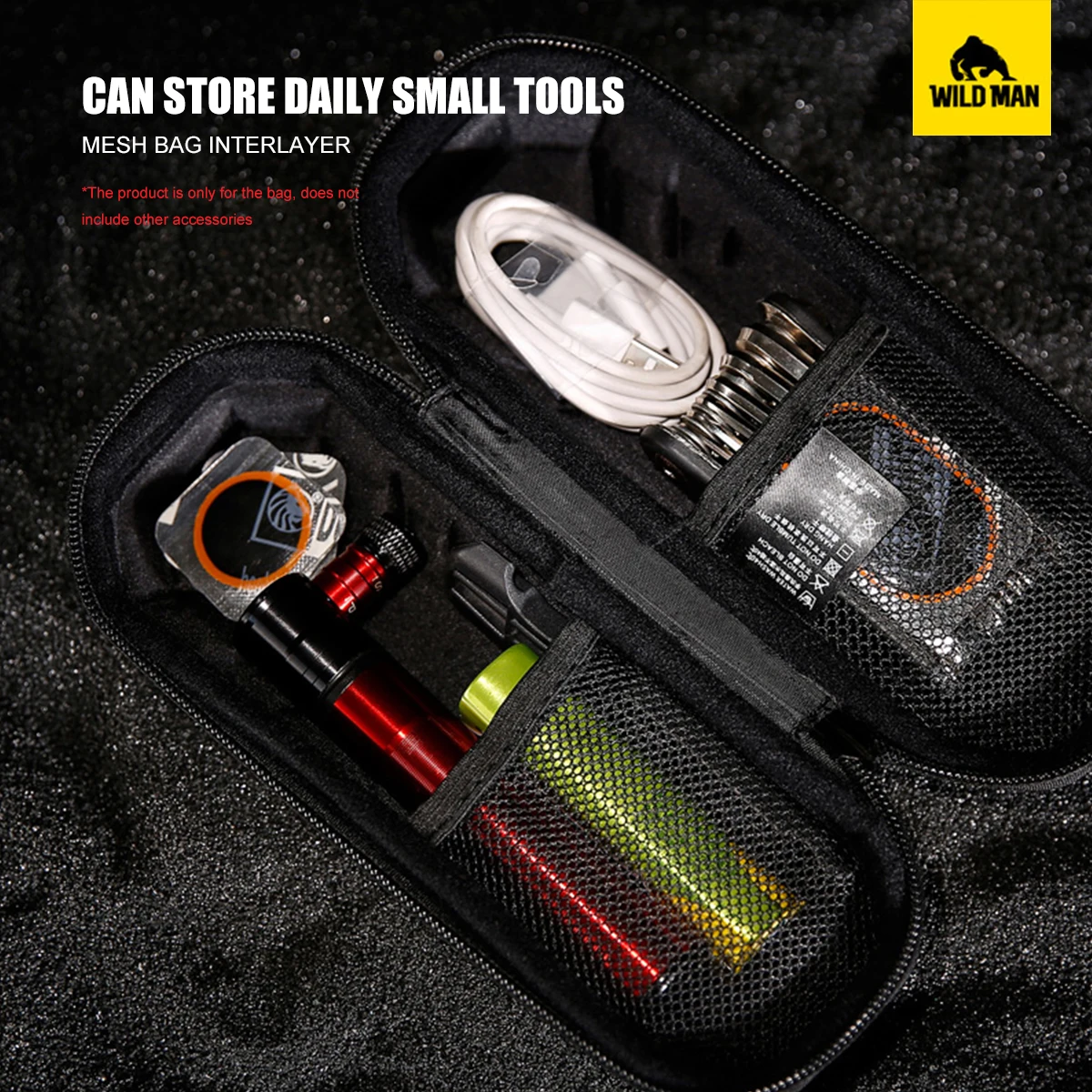 WILD MAN XT11 Bicycle Bag 0.5L Tool Jar EVA Hard Shell Waterproof Mountain Bike Bag Bottle Cage Repair Kit Riding Gear