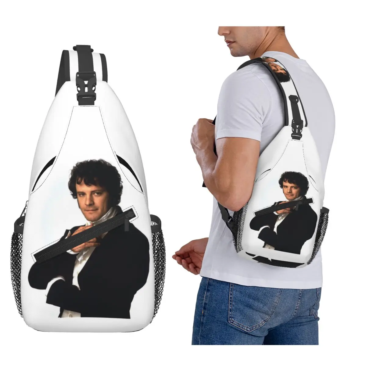 

Colin Firth As Mr Darcy In Pride And Prejudice Chest Bag Men Sling Crossbody Backpack Chest Bag Travel Daypack Shoulder Bag