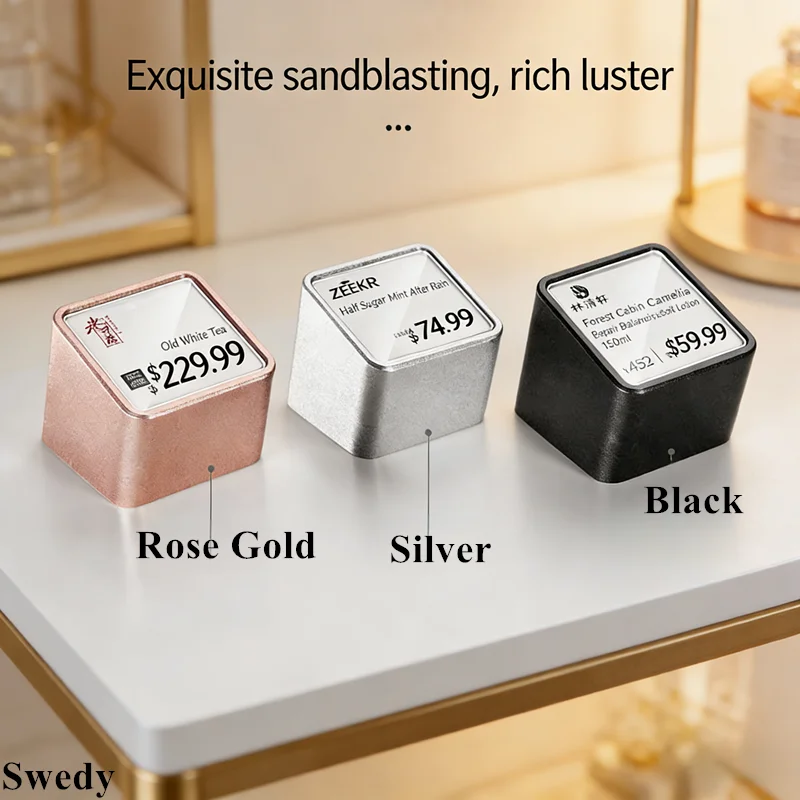 10 Pieces Aluminum Acrylic Sign Holder Display Stand Jewelry Watch Phone Small Price Label Tags Ticket Holder Price Label Holder