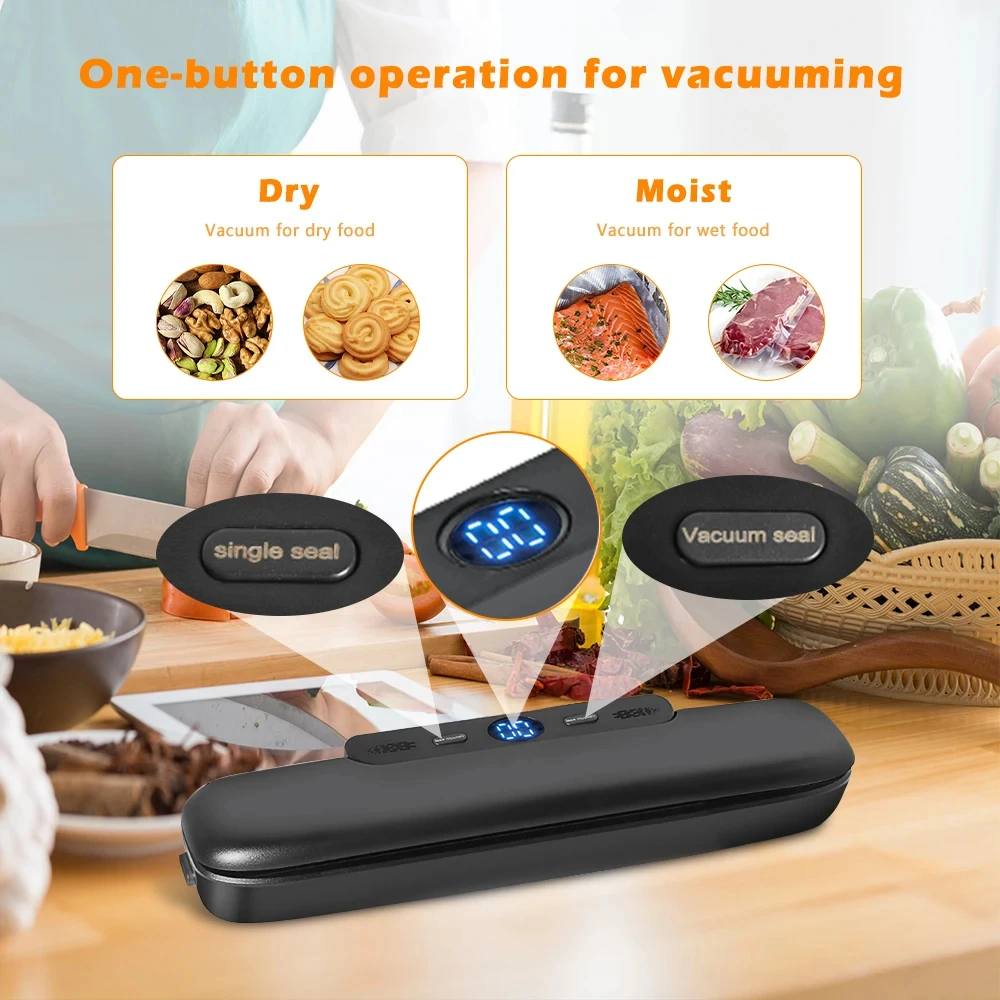 New Automatic Vacuum Sealer Machine For Food Storage With 10pcs Free Food Saver Bags VSealing Machine for Vacuum Pac