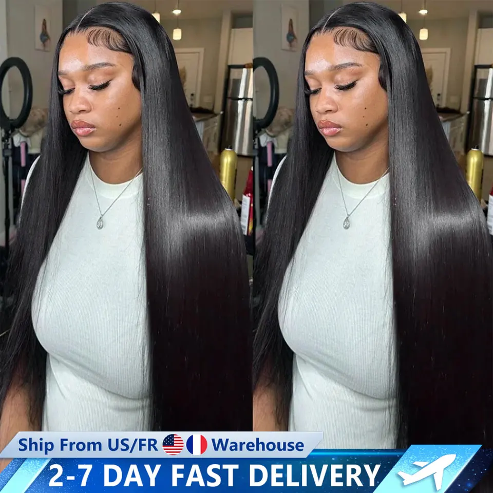 180 Density 13x4 13x6 Transparent Bone Straight 30 32Inches Lace Front Human Hair Wigs MYLOCKME Brazilian Frontal Wigs For Women