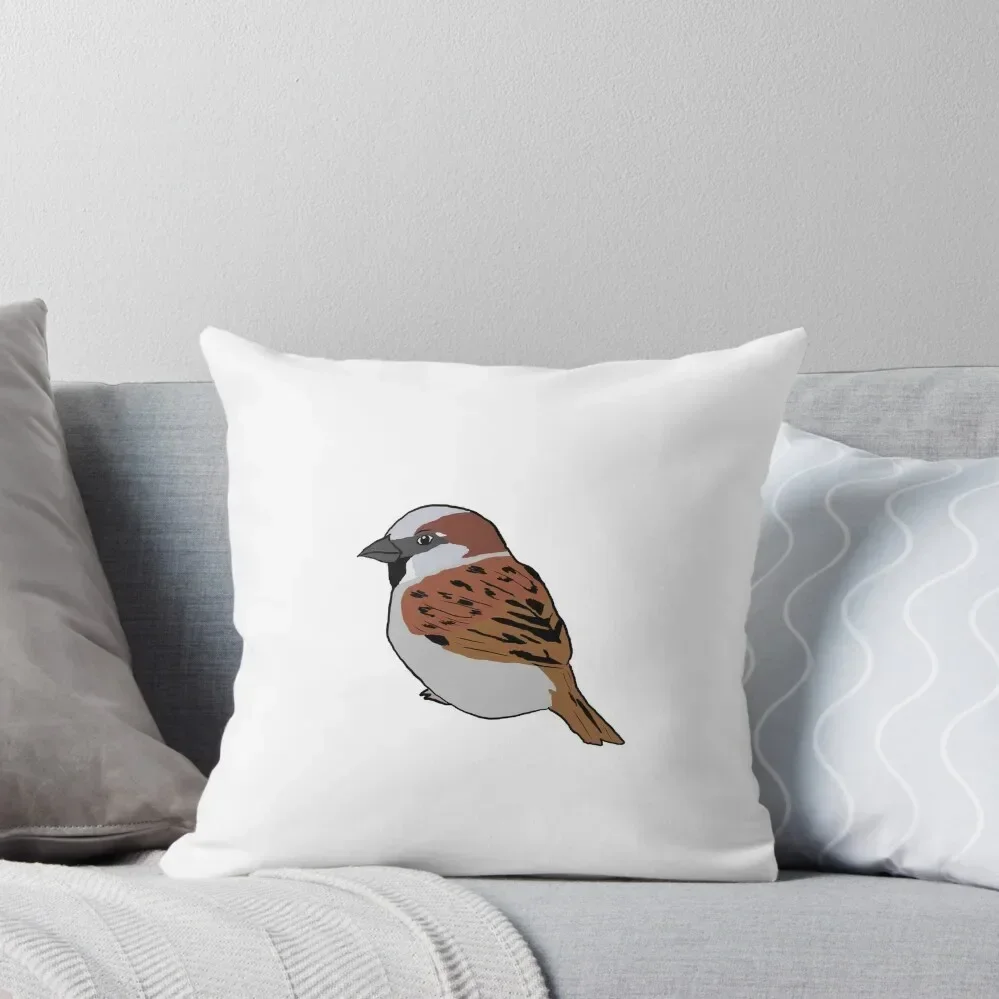 Male House Sparrow 1 Throw Pillow Cushions For Children Elastic Cover For Sofa New year pillow