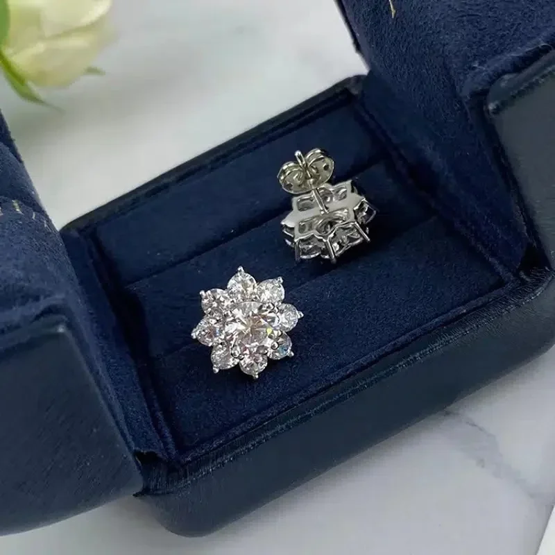 2026 Dainty Flower Shape Stud Earrings Female Daily Wearable Accessories with Dazzling Zirconia Versatile Jewelry for Women