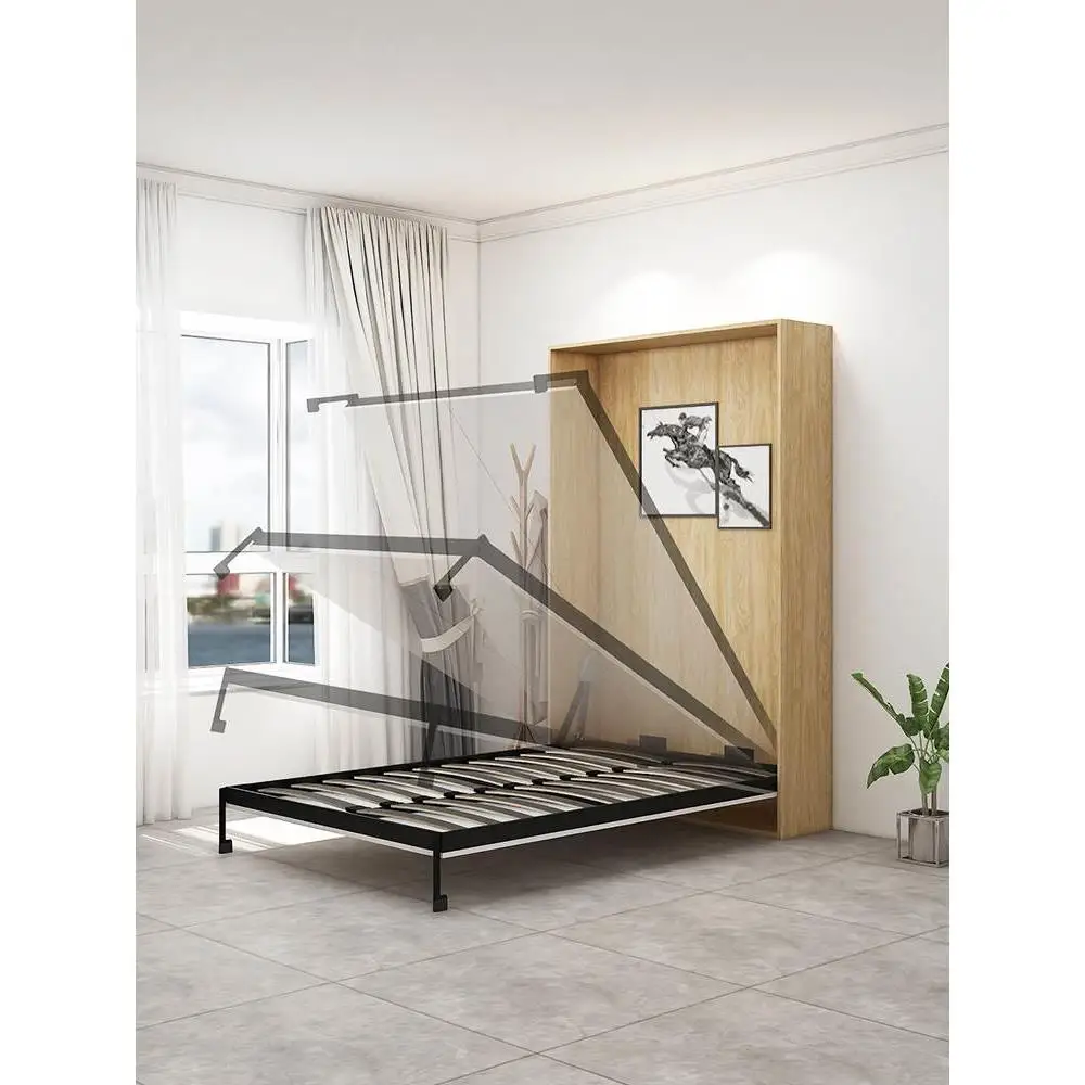 Invisible hardware accessories folding up and down flipping  wall bed wardrobe integrated hidden bed