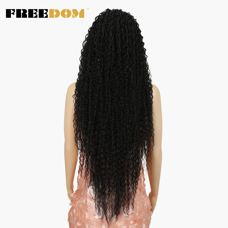 FREEDOM-Peluca de cabello sintético con malla frontal para mujer, cabellera larga y rizada de 36 pulgadas, color rubio degradado, resistente al calor, para Cosplay