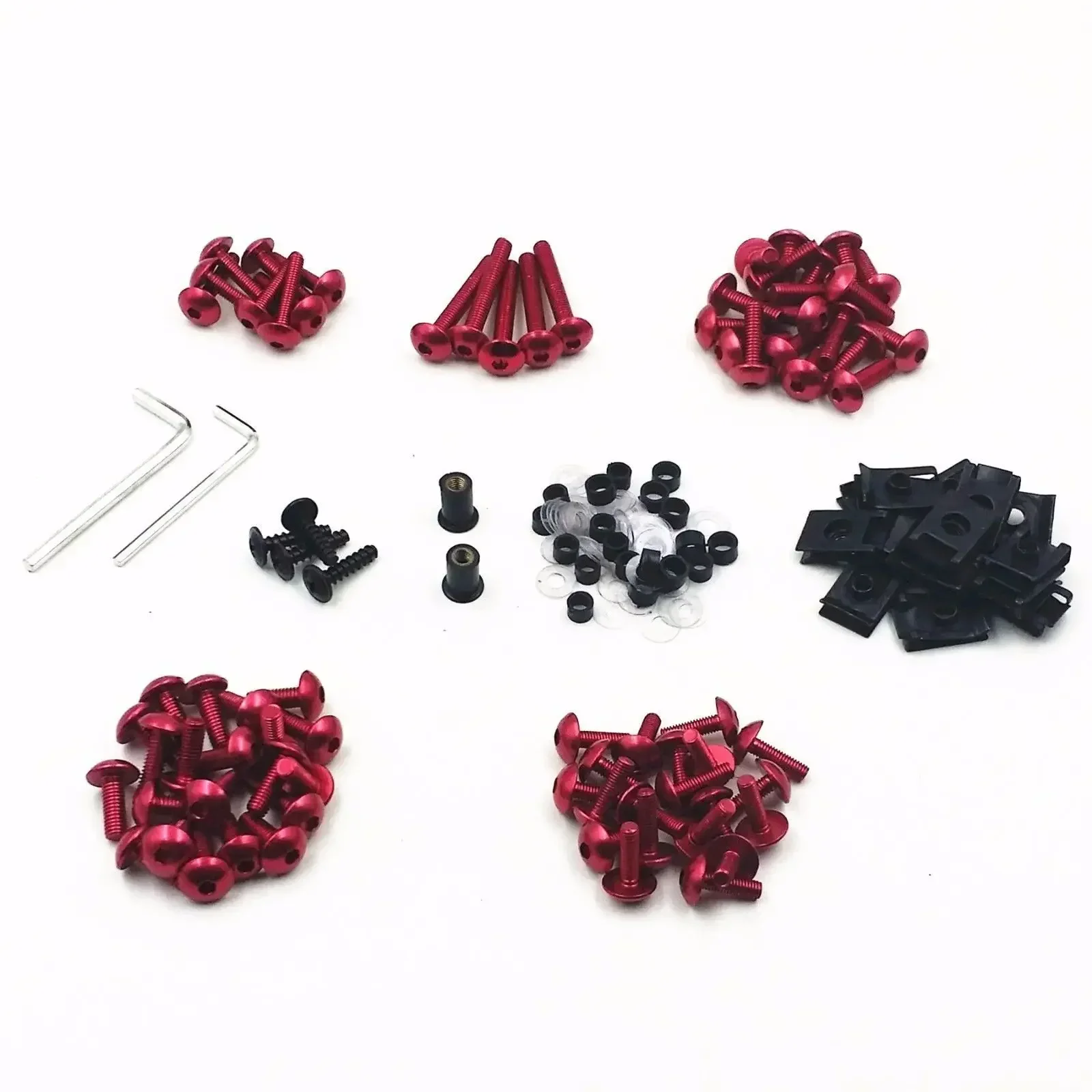 Red Motorcycle Sportbike Fairing Bolt Kit Body Fasteners Clip Screws YZF GSXR RR