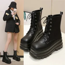 2024 Hot Fashion Platform Boots Thick Heel Ankle Boots Punk Goth Style Cool Girl Boots Autumn Street Women Shoes