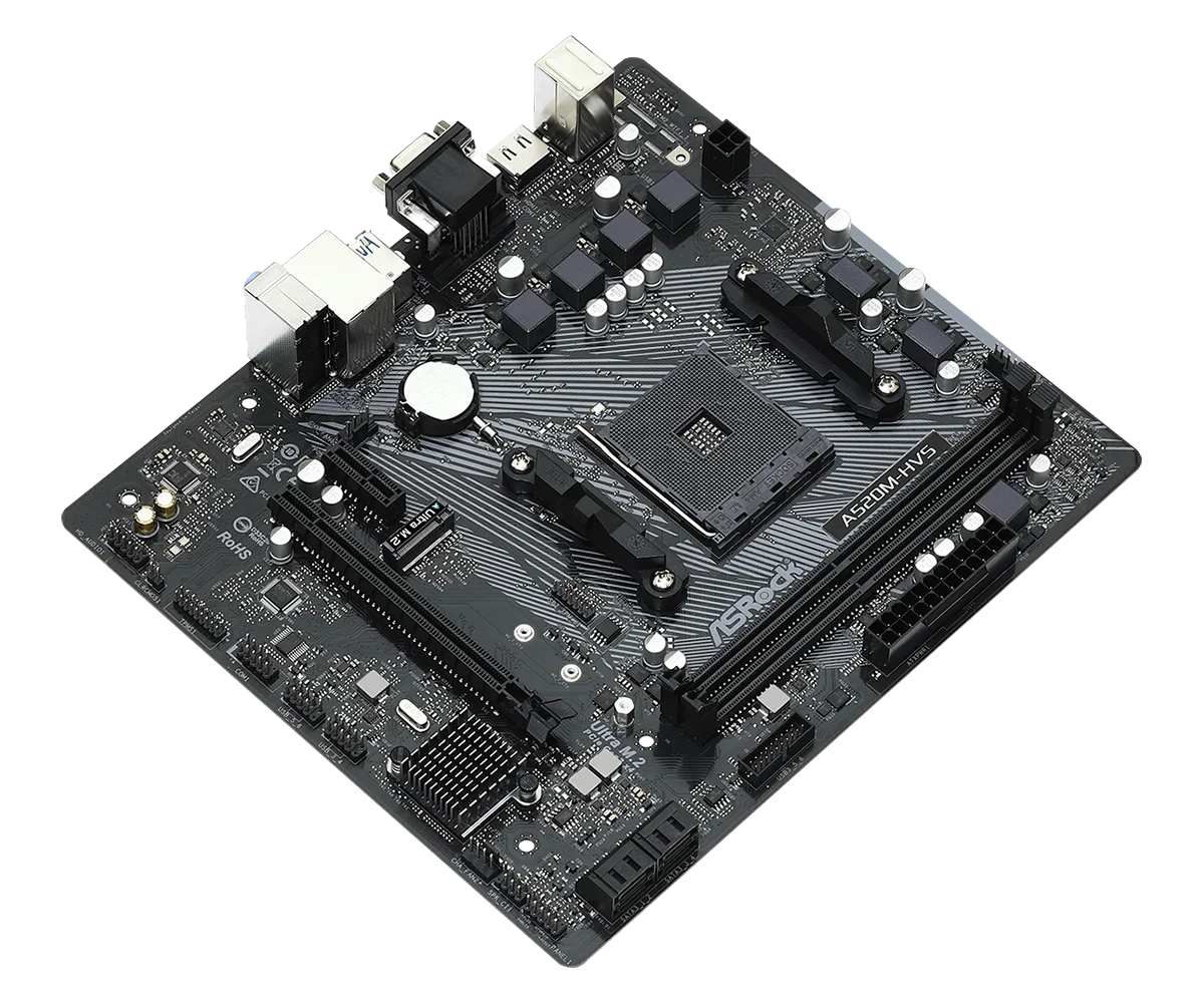 A520 A520M-HVS ASROCK Motherboard AM4 Support R5 5600 R7 5700X R5 4600G R5 4600G R5 3600 CPU Ram DDR4 Micro ATX SATA3 PC M.2