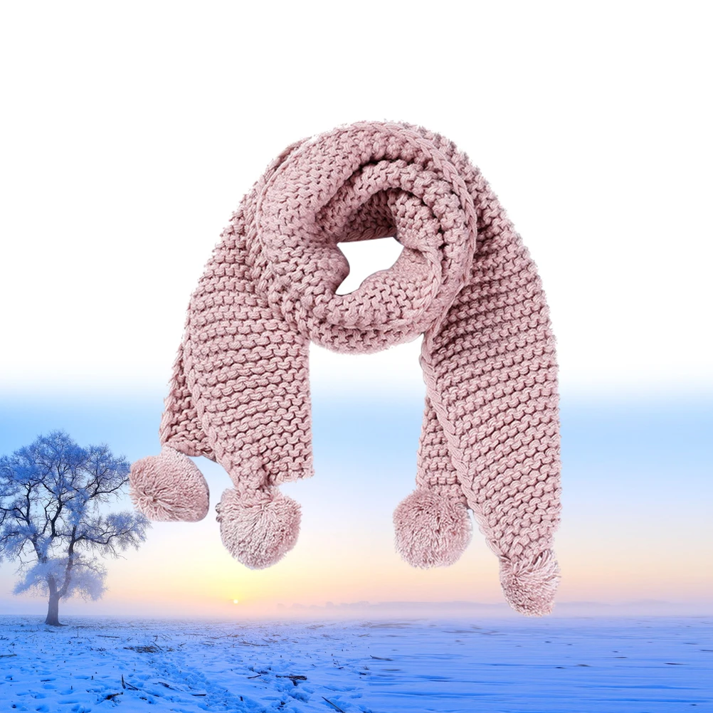 

Kids Warm Winter Woolen Fuzzy Ball Childrens Soft Material Thick Design Perfect Gift Snowy Days Kid Winter Scarf Kids Scarf