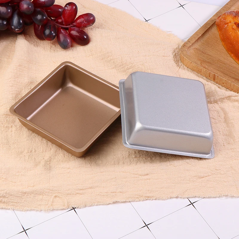 

4Inch Mini Square Carbon Steel Baking Tray Pizza Cake Mold Non-Stick Bakeware Air Fryer Oven Tart Pan Kitchen Cooking Tool