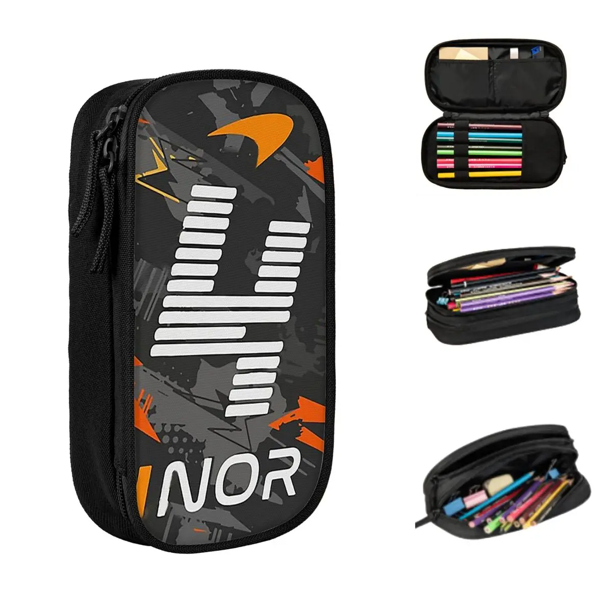 Lando Norris 4 F1 2023, estuches para lápices, bolsas grandes para bolígrafos, caja para bolígrafos, estuche para lápices para niños, niñas, estudiantes, papelería, escuela y oficina