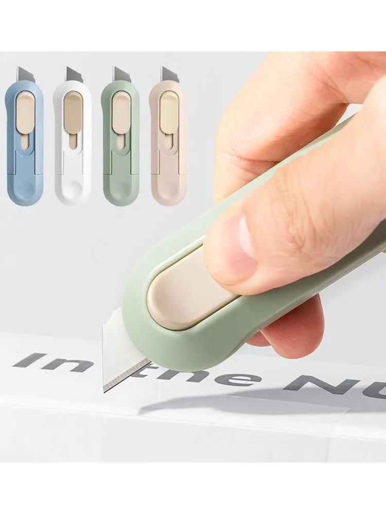Draagbare Mini Papiersnijder Hoge Kwaliteit Kunstwerk Mes Automatische Rebound Box Opener Pocket Cutter Voor Office Tool Schoolbenodigdheden - afbeelding 2