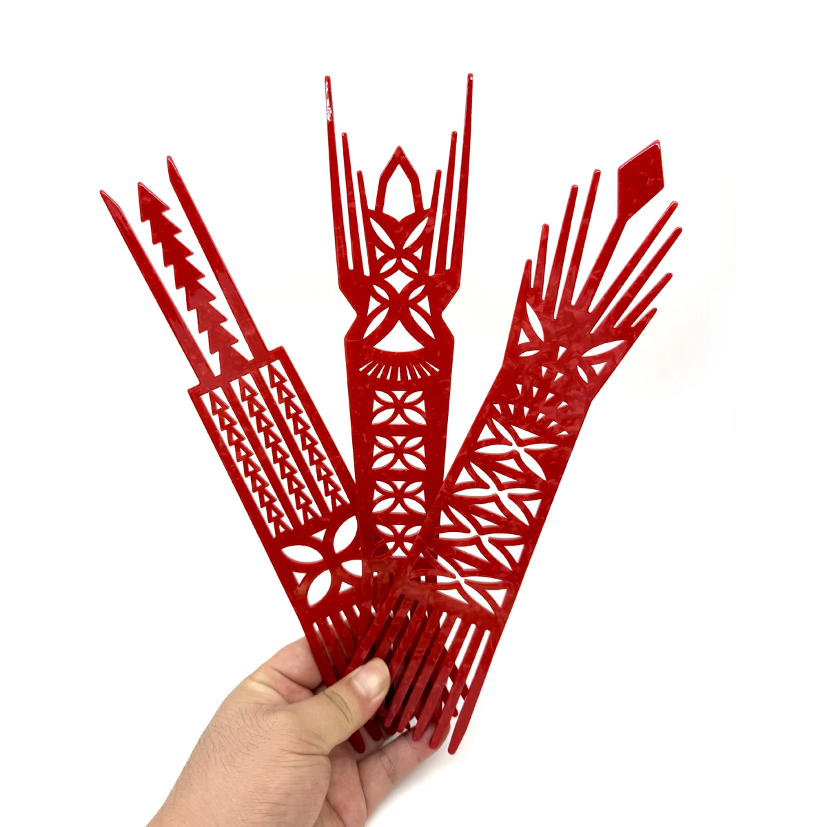 Hot Samoa Selu Traditional Combs Classic Tribal Chief Design Men Women Hair Combs Black White Color Hair Clip For Samoan