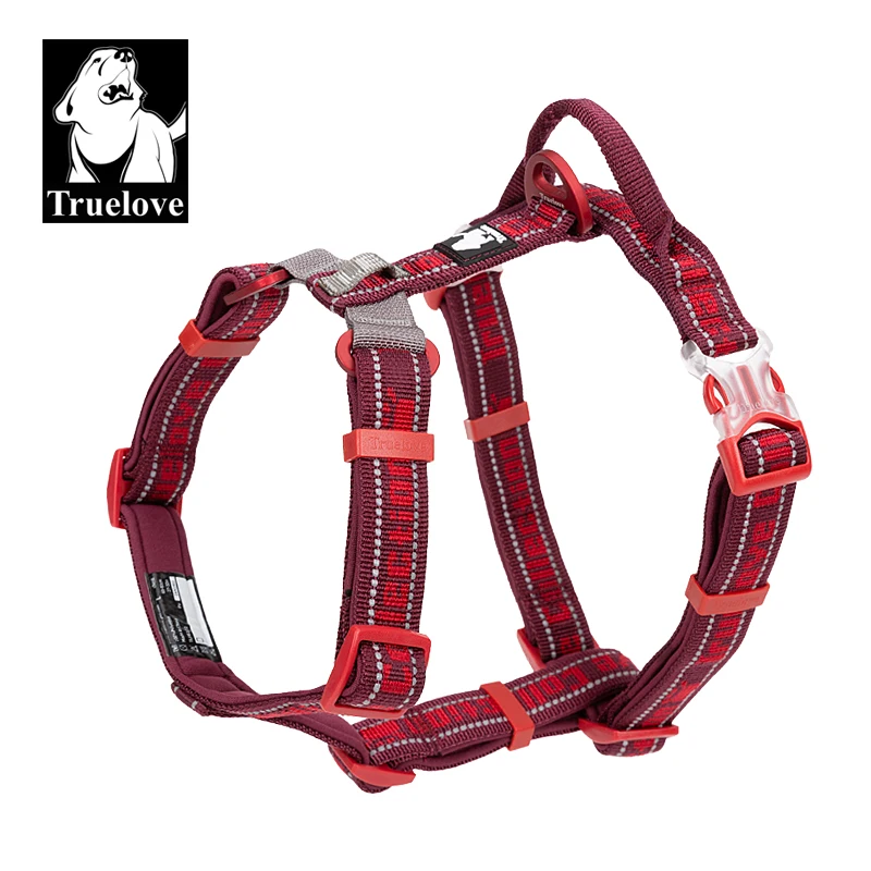 Truelove TLH6172 Anti-Zug Hundegeschirr, Gepolsterte Sportweste mit Atmungsaktivem Netz, Reflektierendes Design & Tragegriff für Diensthunde