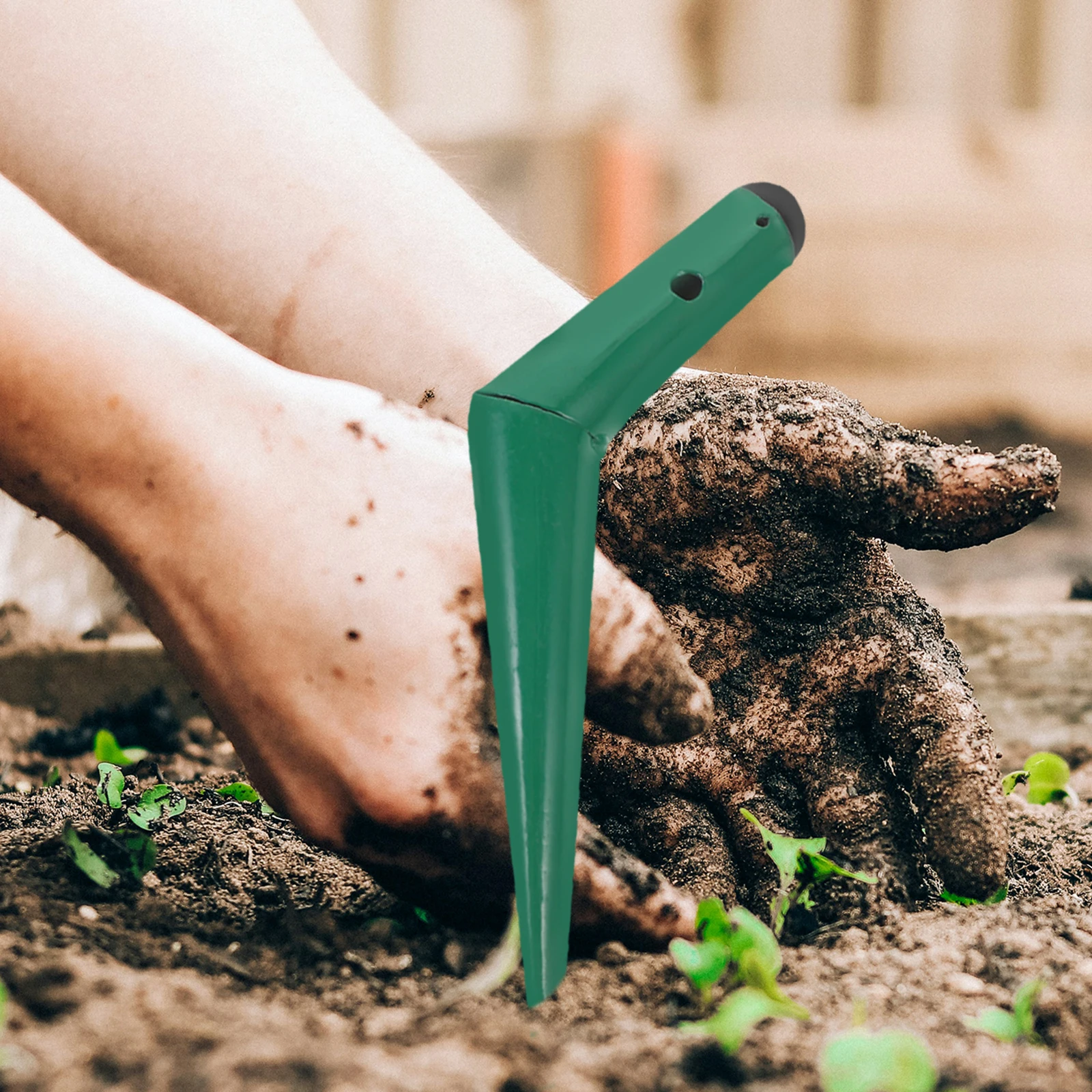 

Manganese Steel Dibbler Garden Planting Tool H held Bulb Planter Puncher Hole Digger Portable Gardening Tools Succulent