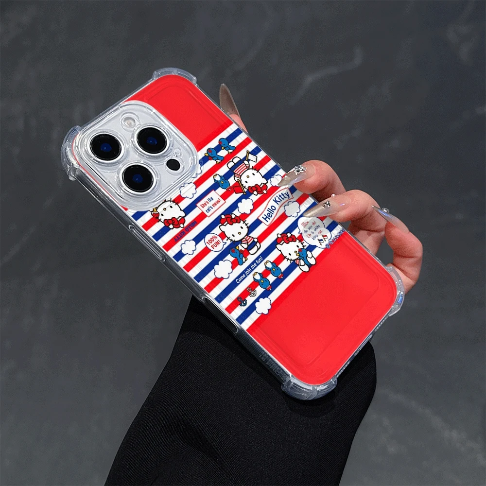 

Прозрачный чехол для телефона Sanrio KT для IPhone 15 Pro Max IPhone 16/15/14/13/12/11/x/xs/xs Max, чехлы для телефонов для девочек, подарок Hellokitty для девочки