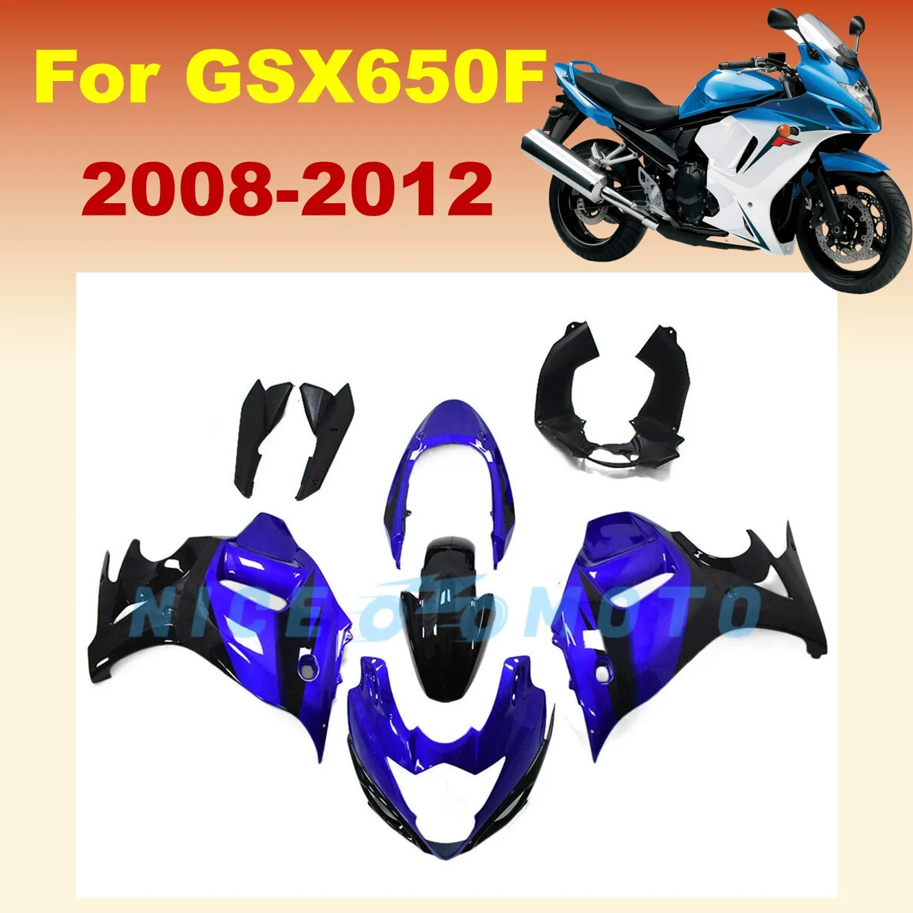 Fit For GSX650F 2008 2009 2010 2011 2012 GSX 650F 08 09 10 11 12 Motorcycle ABS Fairing Kit Bodywork Shell set