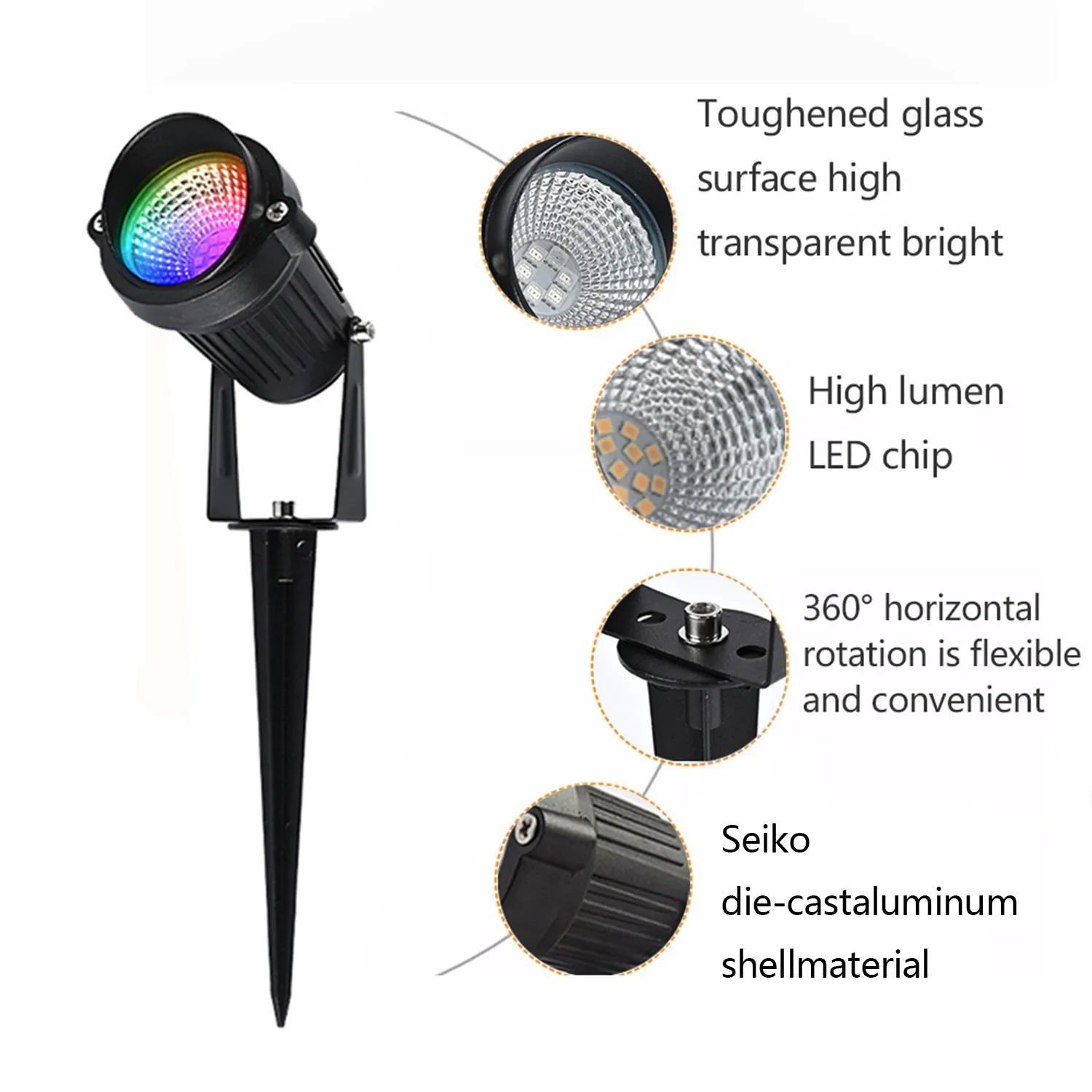 Rvb RC passerelle disque chemin lumière extérieure jardin paysage projecteur étanche Mini Diode électroluminescente pelouse sol projecteur