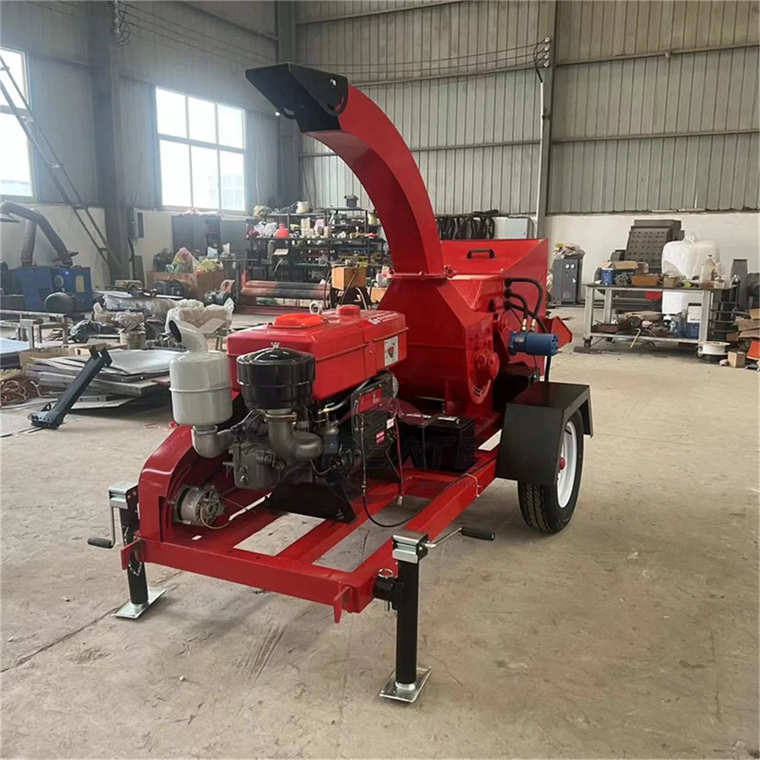 Truyeuse à bois à alimentation Diesel ou électrique, processeur de bois de chauffage, broyeur forestier, trémie à bois auto-alimentée