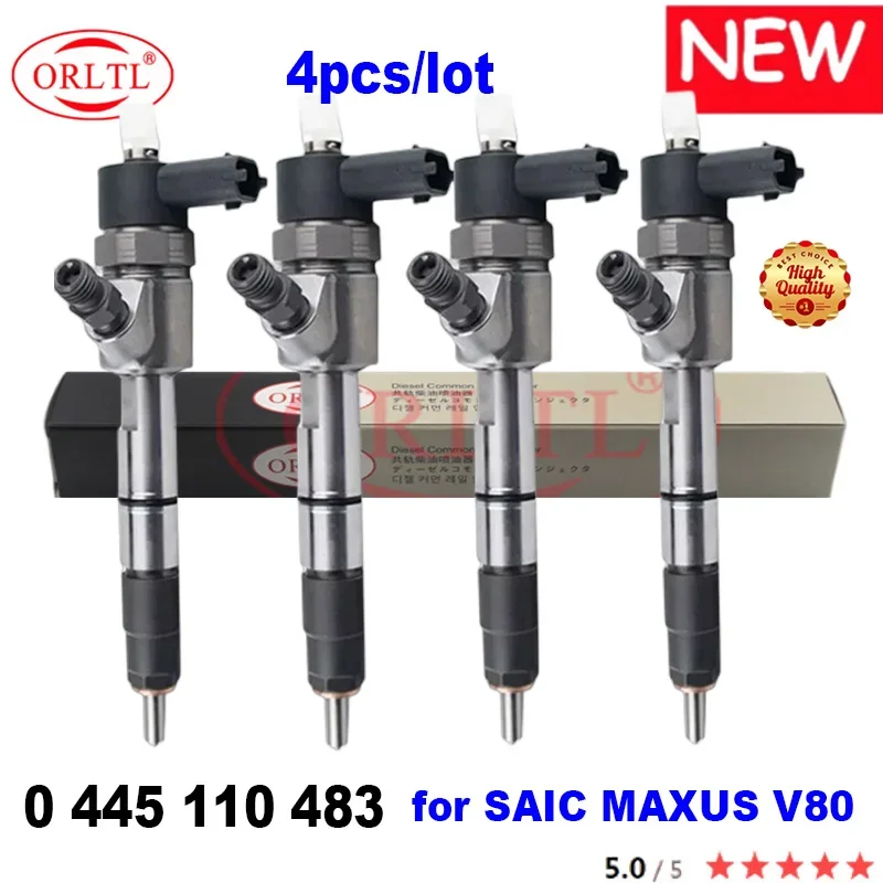 

ORLTL High Quality 0445110483 New Common Rail Fuel Injector 0 445 110 483 for SAIC MAXUS V80 4PCS/LOT