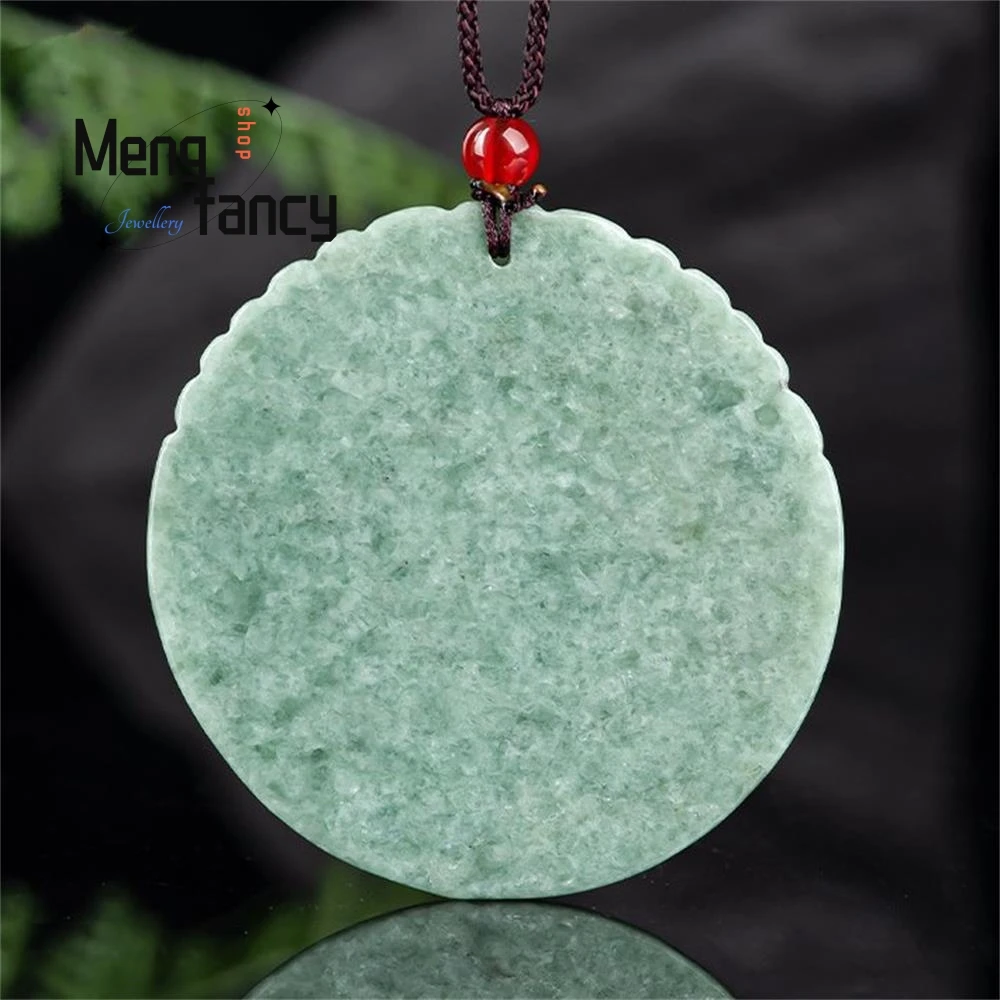 Natural A-goods Jadeite Bean Seed Hollow Antique Fortune Lianlian Jade Pendant Simple Exquisite Mascots Fashion Jewelry Souvenir