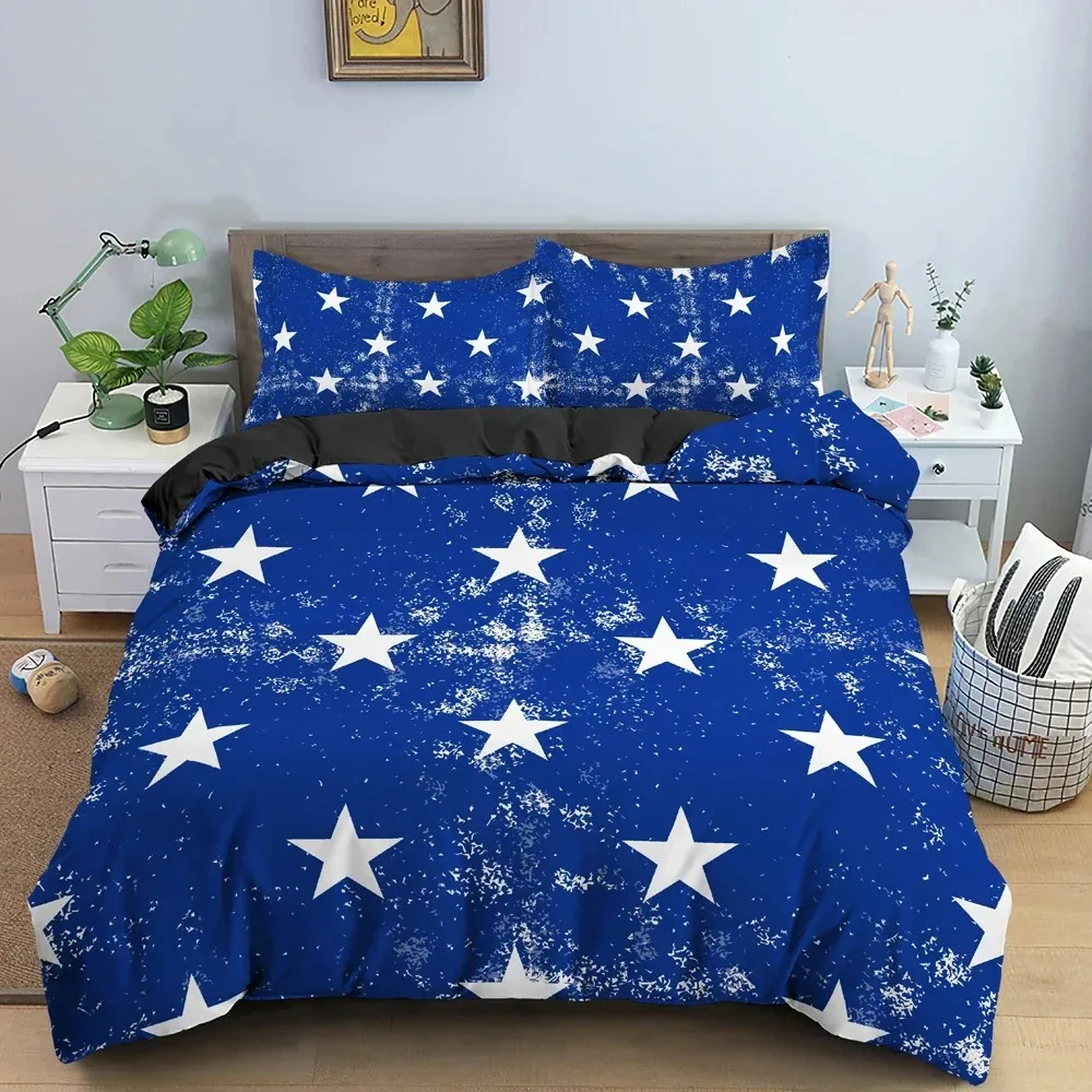 

New Fashion Star Pattern Duvet Cover Colorful Stars Print Quilt Covers For Bedroom Single Twin Queen King Bedding Set Home Decor
