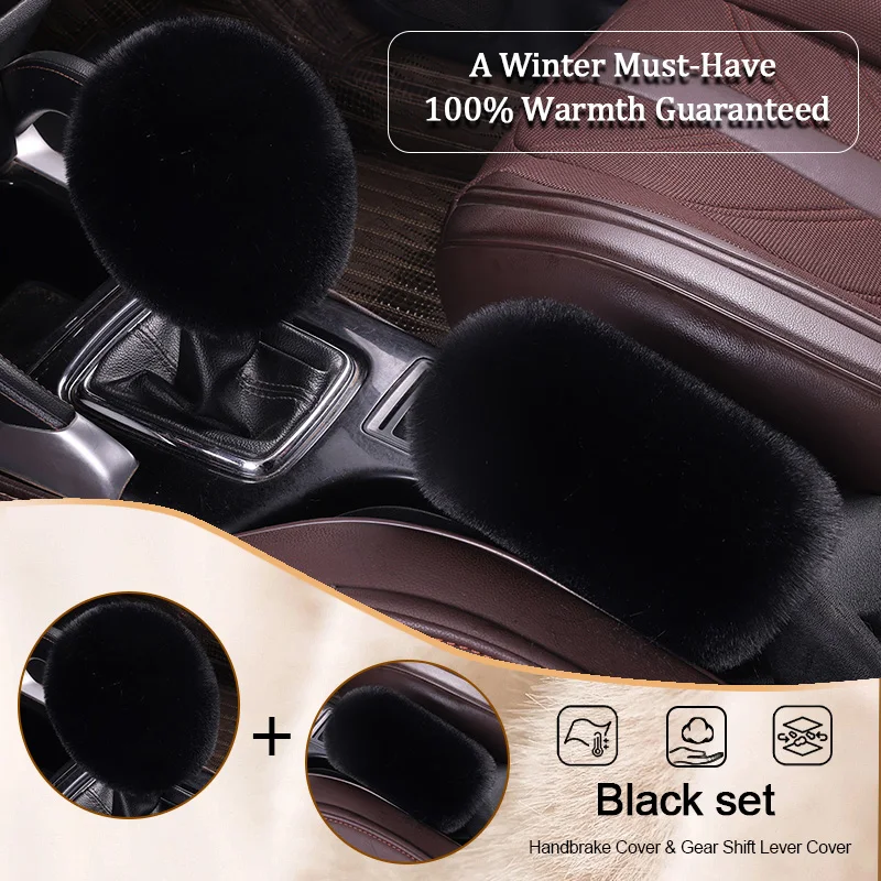 Winter Plush Hand Warmer Comfortable Car Handbrake Cover Handle Cover Gear Shift Cover Interior Car Accessories Gifts