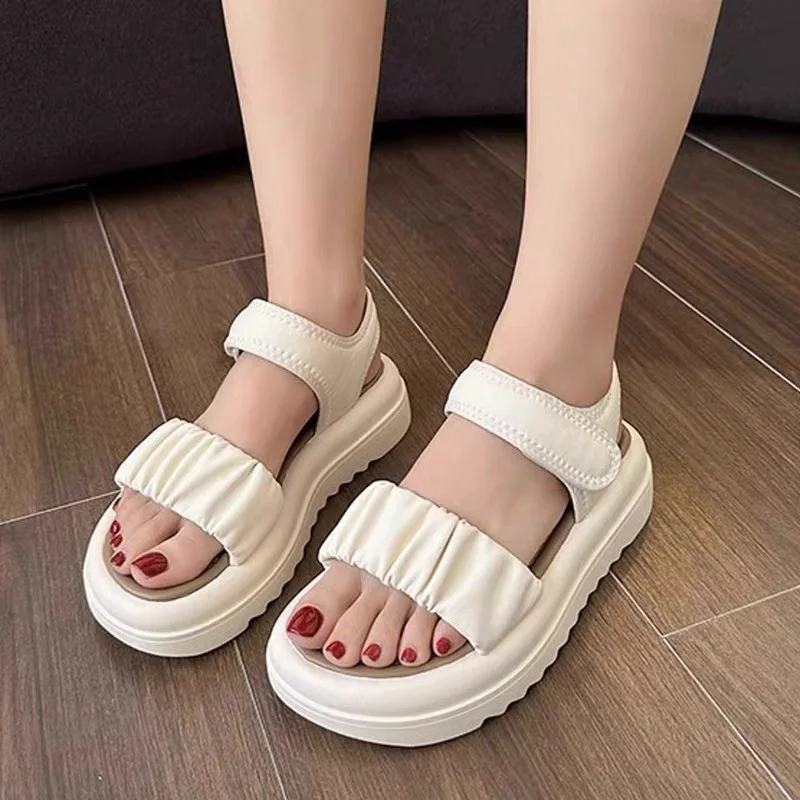 Summer Fashionable Casual and Comfortable Girls\' Elegant and Cute Open-toe Wear-resistant Beach Thick-soled Non-slip Sandals