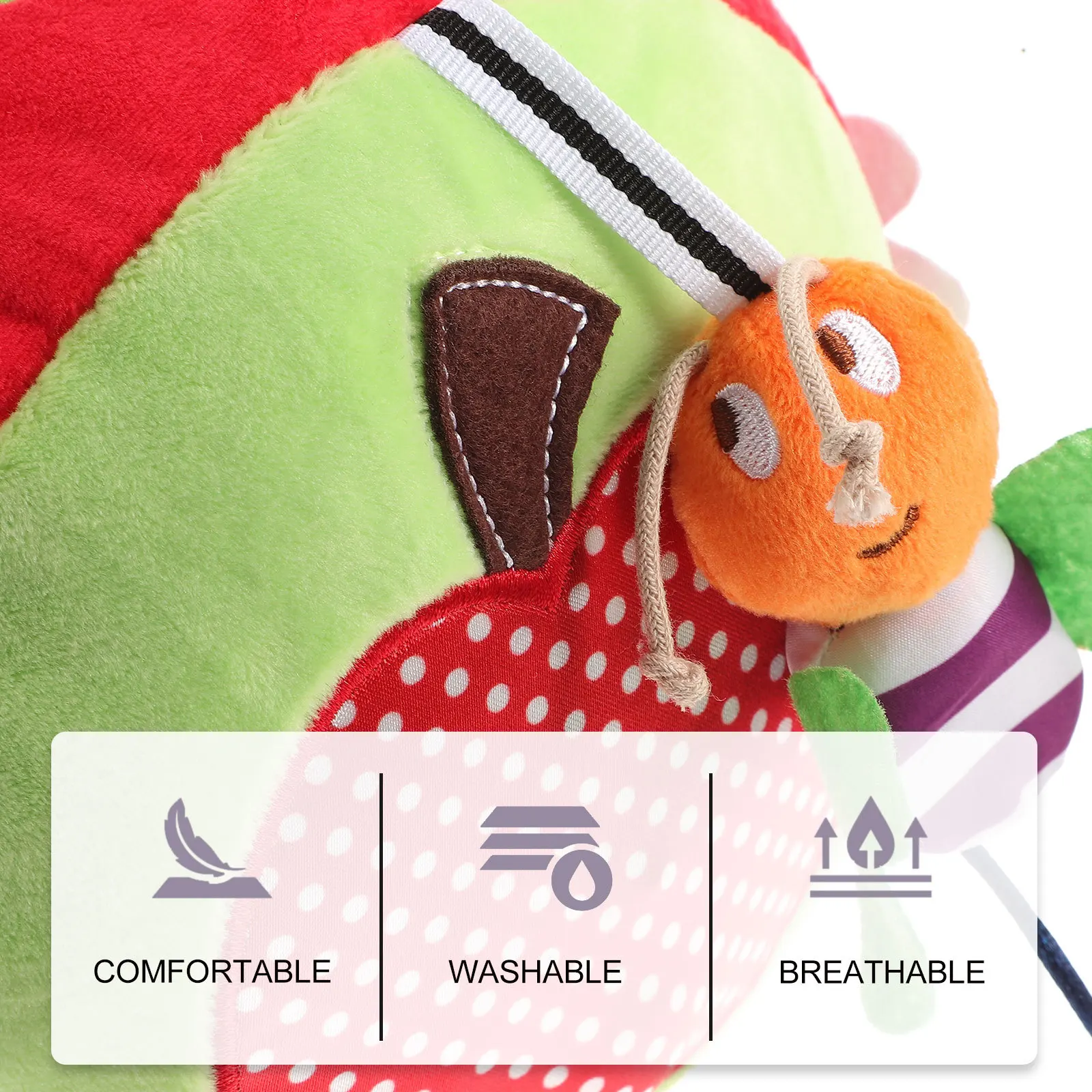 Newborn Crawling Pillow Apple Pattern Multifunction Roller Promoting Baby Motor Skills Fitness Development Pillow