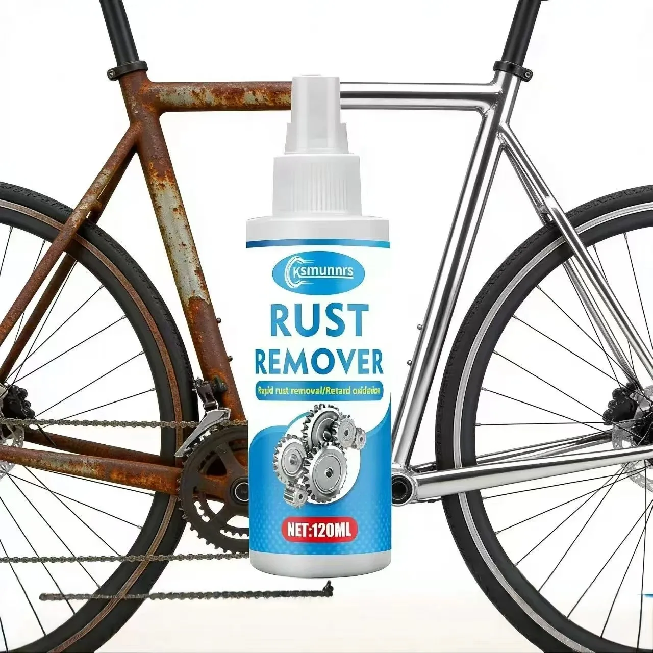 Fasilawei 120ML Rust Remover - Rapid Metal Rust Removal Retard Oxidation Mechanical Gear Surface Rust Dissolver