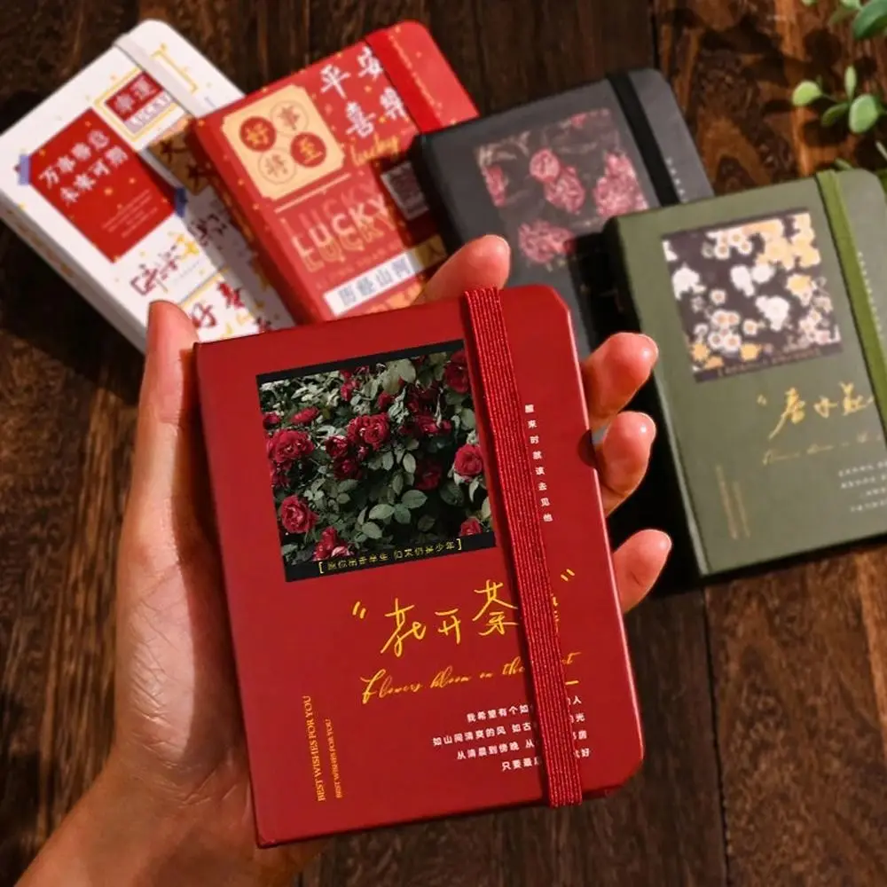 Loose-Leaf Pocket Notebook, Capa Dura, Mini Diário Book, Scrapbook, Papelaria Escolar, Retro Handbook, Mão Conta Notepad