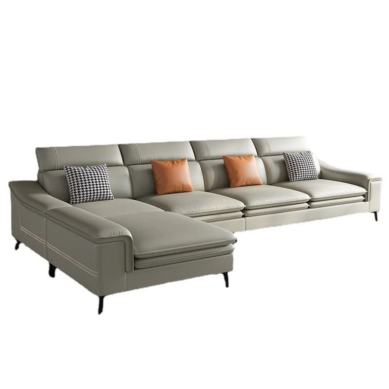 

-For Modern Style Furniture Hotel Lobby Leather Section Corner Villa Furniture Sofa Living Room Sofa Set L Shape Sofa*