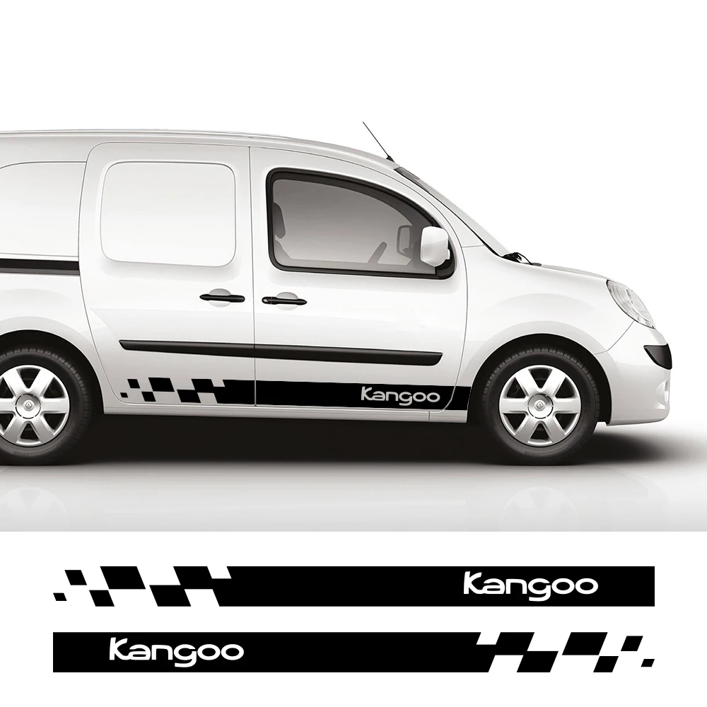 2 pegatinas para puerta de coche para Renault Kangoo 1 2 3 4x4 MK1 MK2 MK3, accesorios de tuning, gráficos para furgoneta, calcomanías de vinilo