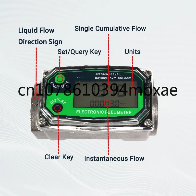 Turbine Flow Meter Fuel Flowmeter with LCD Display Oil Fuel Flowmeter 1 inch Stainless Steel Digital Flowmeter BSPT/ NPT Counter