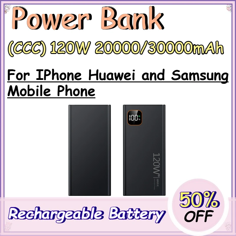 (CCC) 120W 20000/30000mAh Power Bank for IPho...