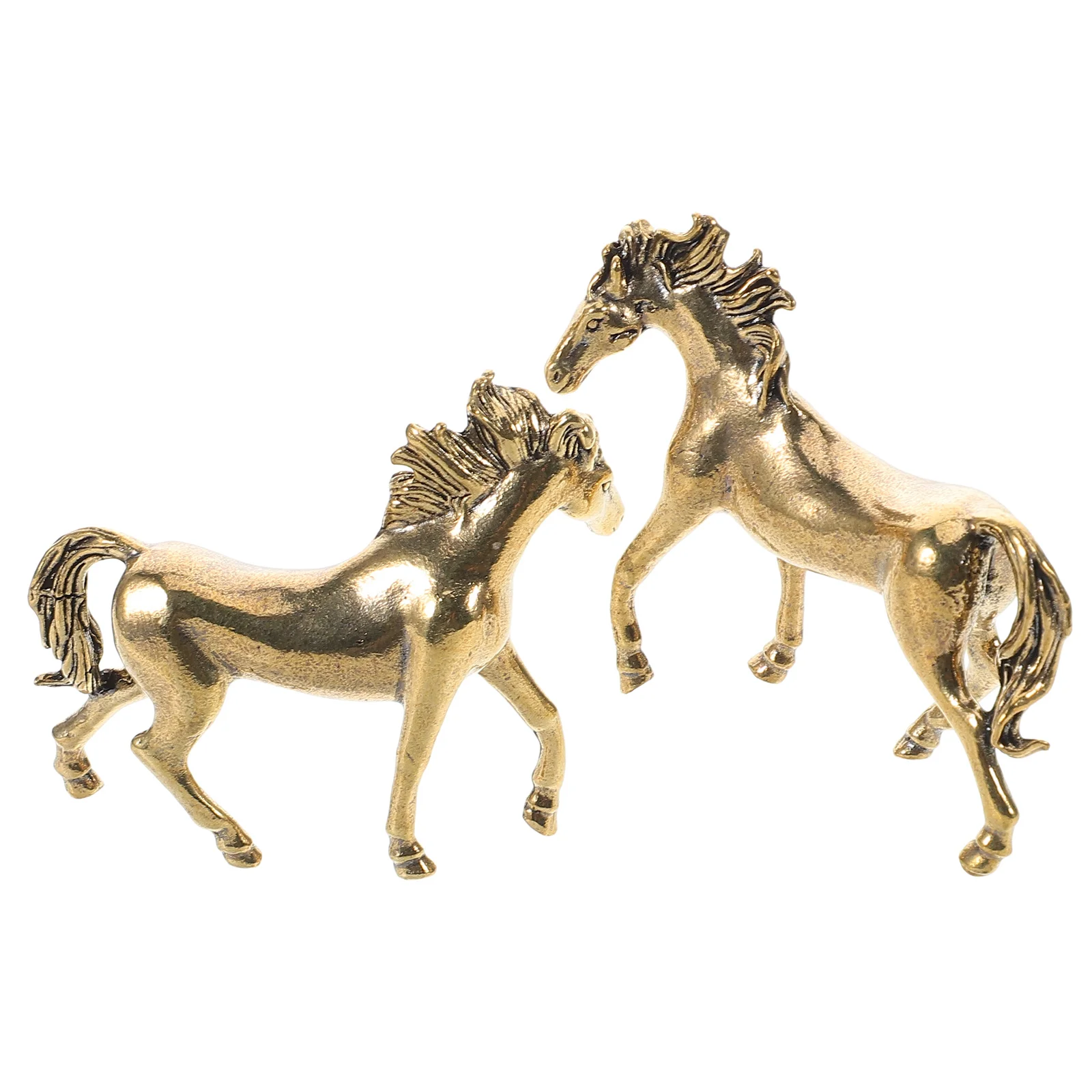 2 قطعة تمثال حصان نحاسي براعة دقيقة زينة سطح المكتب هدية الأعمال فنغ شوي حلية معدنية الحصان ديكور ديكور المنزل #2