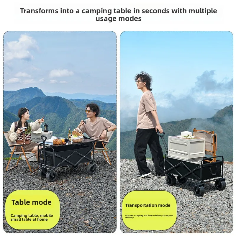 Portable Folding Camping Cart Outdoor Market Large Kids Reclining Bed Outdoor Camping Foldable Cart Shopping Trolley