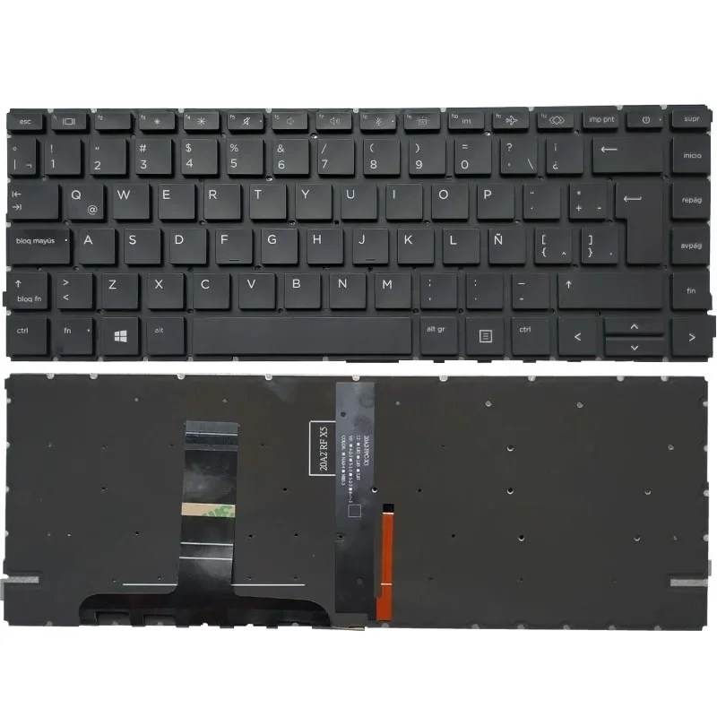 New US/UK/LA Language Backlight Backlit Keyboard For HP Probook 445 440 G8 645 640 G8 Black Color